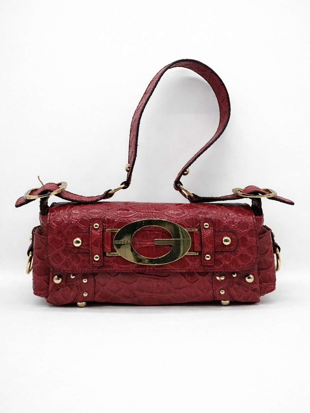 Red Leather GUESS Shoulder Bag